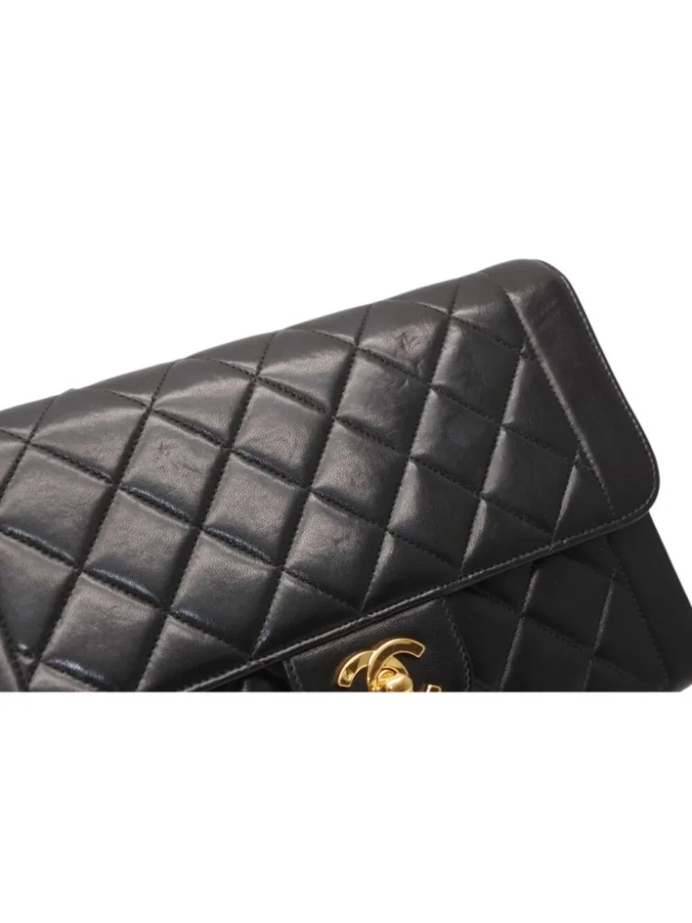 Chanel Chain Quilted 23 Shoulder Bag CC Logo Lambskin Black Gold